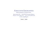 Executive Excellence, Unternehmensberatung Dr. Hubertus G. Tschopp