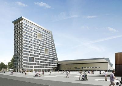 Hochhaus-Uptown-Zug