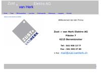 Website von Zust + van Herk Elektro AG