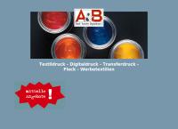 Website von A & B Textil - Transfer - Digitaldruck GmbH