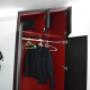 Menuiserie Luquiens - armoire sur-mesure noire et rouge- Coppet