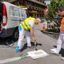 Parkplatz und Strassen Markierung Grindelwald