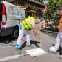 Parkplatz und Strassen Markierung Grindelwald