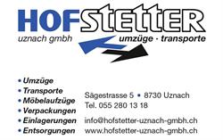 Hofstetter Uznach GmbH, Umzüge Transporte