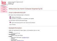 Website von Humm Computer Engineering AG