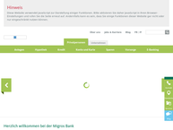 Website von Migros Bank Bancomat