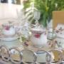 Marie -Rose - Espressotassen mit Goldrand -Handmade