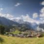 View over Wengen during summertime