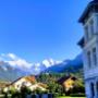 Direct views of the snowcapped Eiger, Mönch & Jungfrau mountains are included at the Adventure Hostel Interlaken