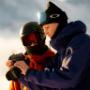 Reviewing photos with athlete