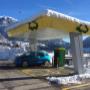 E-Ladestation in Thusis; bedacht; schneebedeckt; 
2 x CCS-Combo, max. 150kW
1 x CHAdeMO, max. 50kW