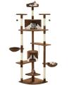 Katzen-Kratzbaum mit Sisal-Kratzsäulen 203 cm Braun und Weiß