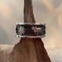 Ring Silber 925 mit Edelweiss+Kuh Motiv geschwärzt