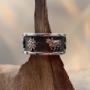 Ring Silber 925 mit Edelweiss+Kuh Motiv geschwärzt