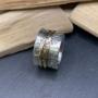 Ring Silber 925 mit Edelweissprint
und 2 Ringen in Gelbgold 750