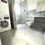 Innenausbau Dusche mit Mosaik, Badmöbel und Waschturm Neubau mit 6 exklusiven Mietwohnungen mit sehr hohem Eigentumsstandard, Dammstrasse in Biberist, solHaus AG, Gerlafingen
