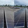 Vorher-Nachher Vergleich einer gereinigten Solaranlage