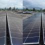 Vorher-Nachher Vergleich einer gereinigten Solaranlage