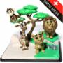 3D-gedrucktes Tier-Spielset mit Löwen, Giraffe und Baum in detailreicher Landschaft. Gefertigt aus hochwertigem PLA+ – perfekt zum Spielen und Sammeln.
