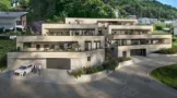 3D Visualisierung - Terrassenhaus moderne Architektur